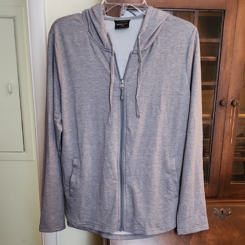 Gray Zip-Up Hoodie Sweater